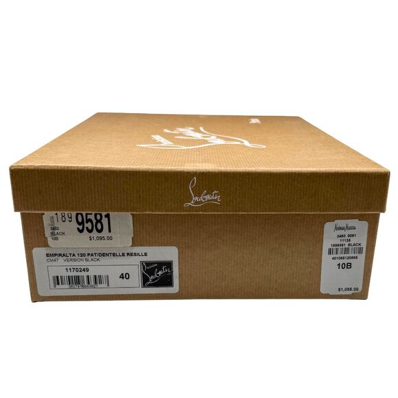 Brand New Christian Louboutin Empiralta 120 Patent Leather Mesh Open Toe Booties - Picture 12 of 12